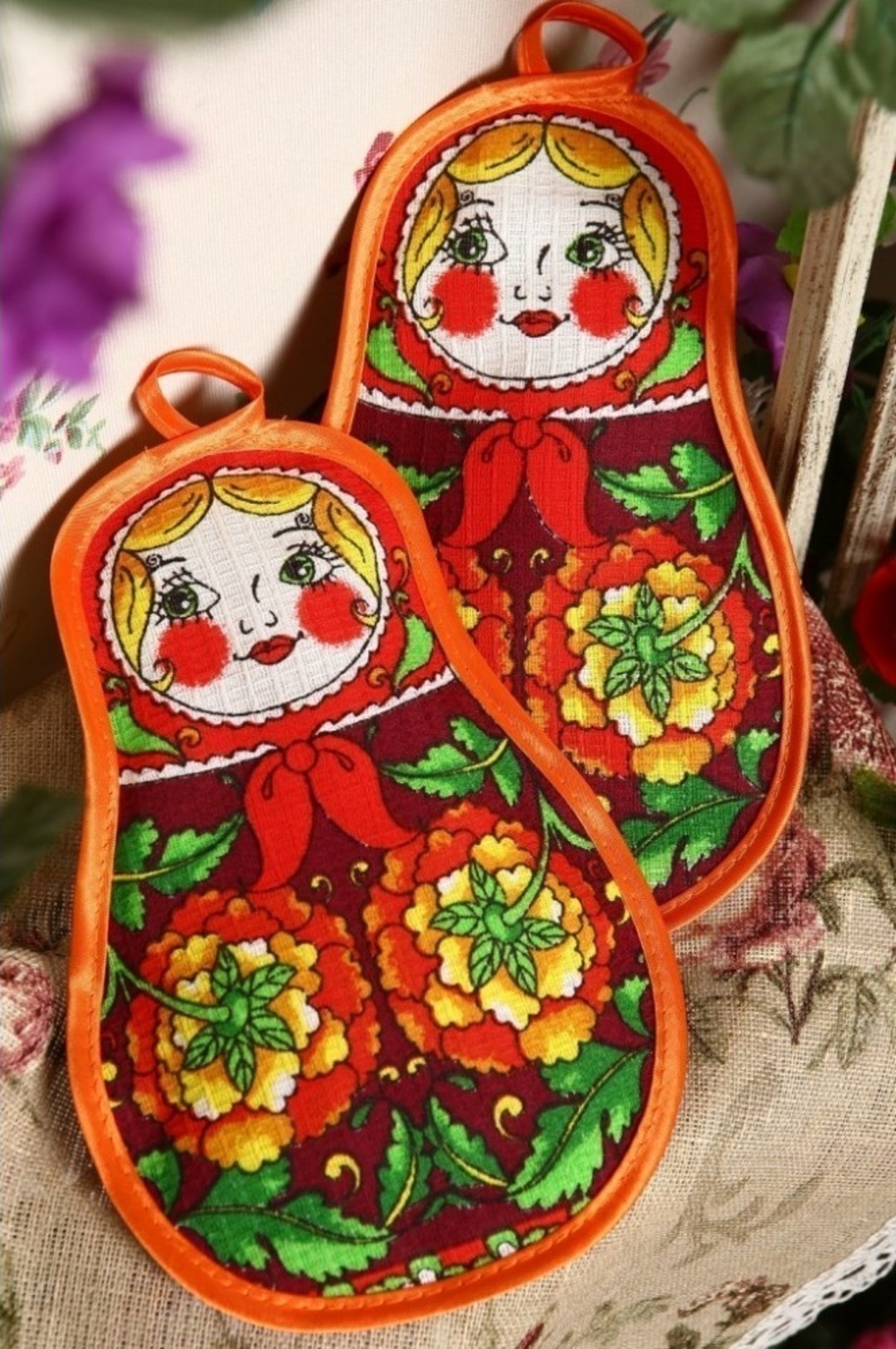 Прихватки Матрешки упак 2шт. (арт.2110)