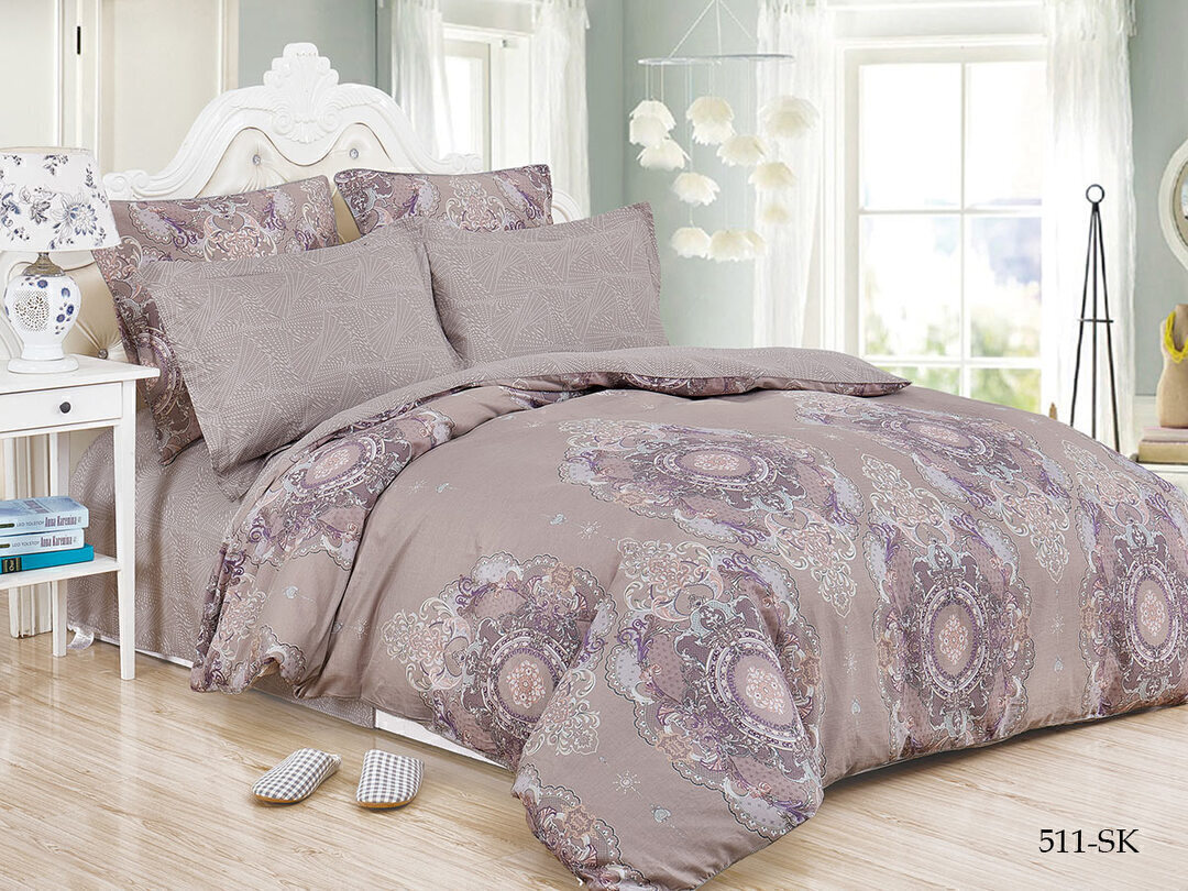 КПБ евро сатин в коробке Satin de Luxe SK Клео <511-SK>