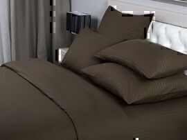 КПБ 1,5сп страйп-сатин (нав 70*70) Verossa Stripe <70010 Мокко>